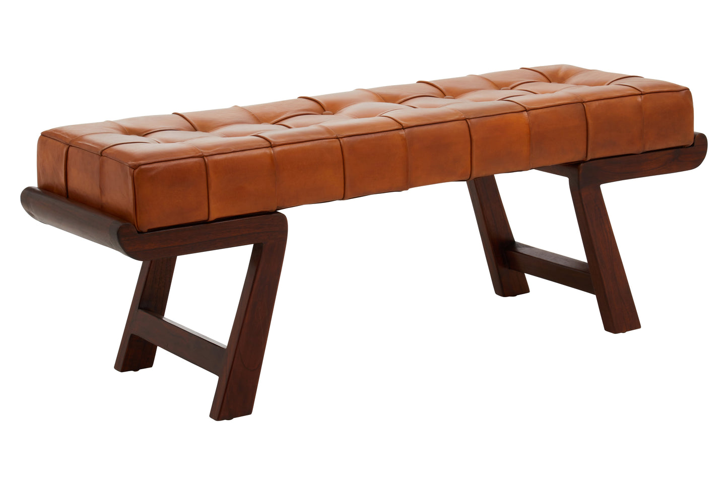 Coln Tan Leather Bench