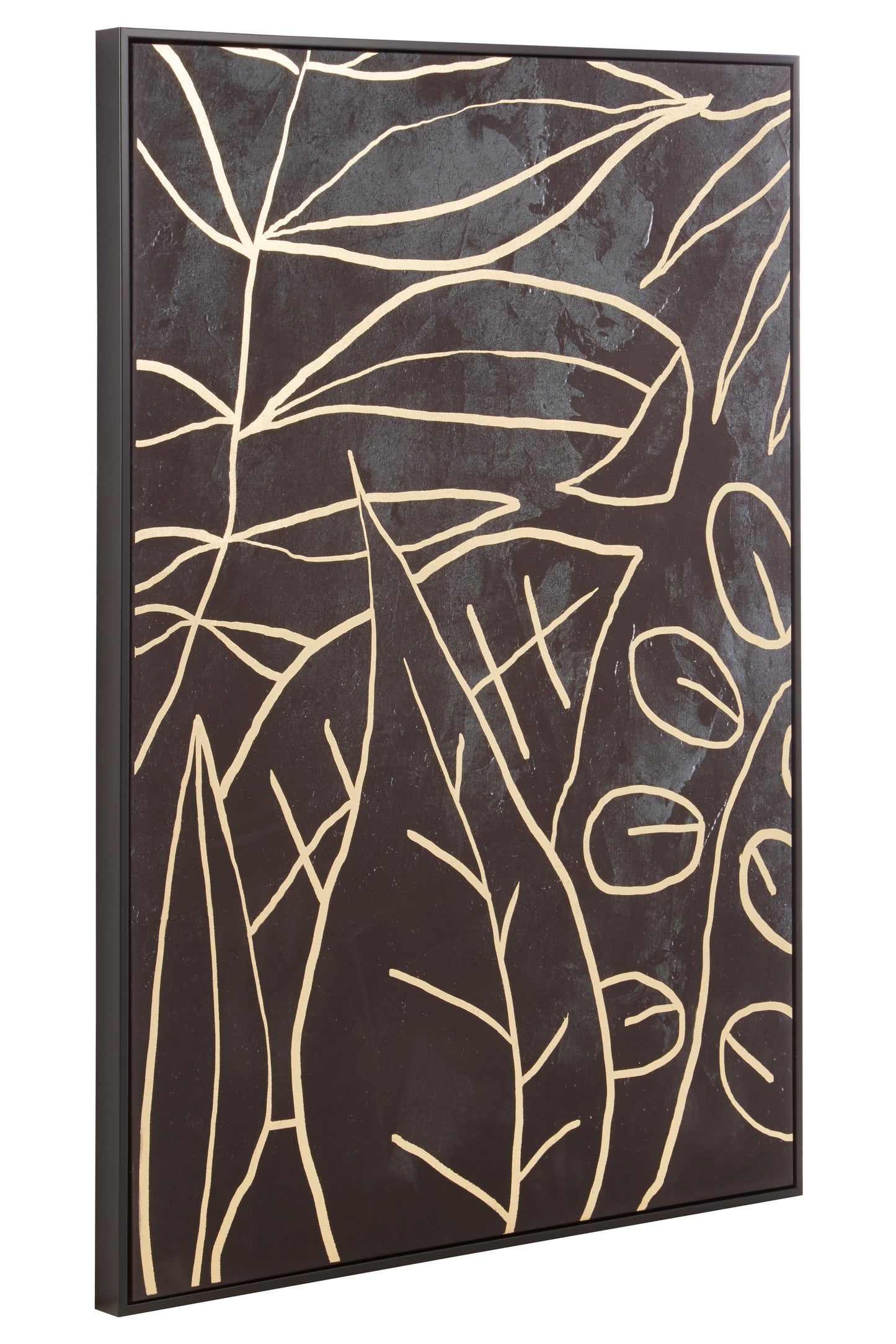 Large Black and Gold Abstract Canvas