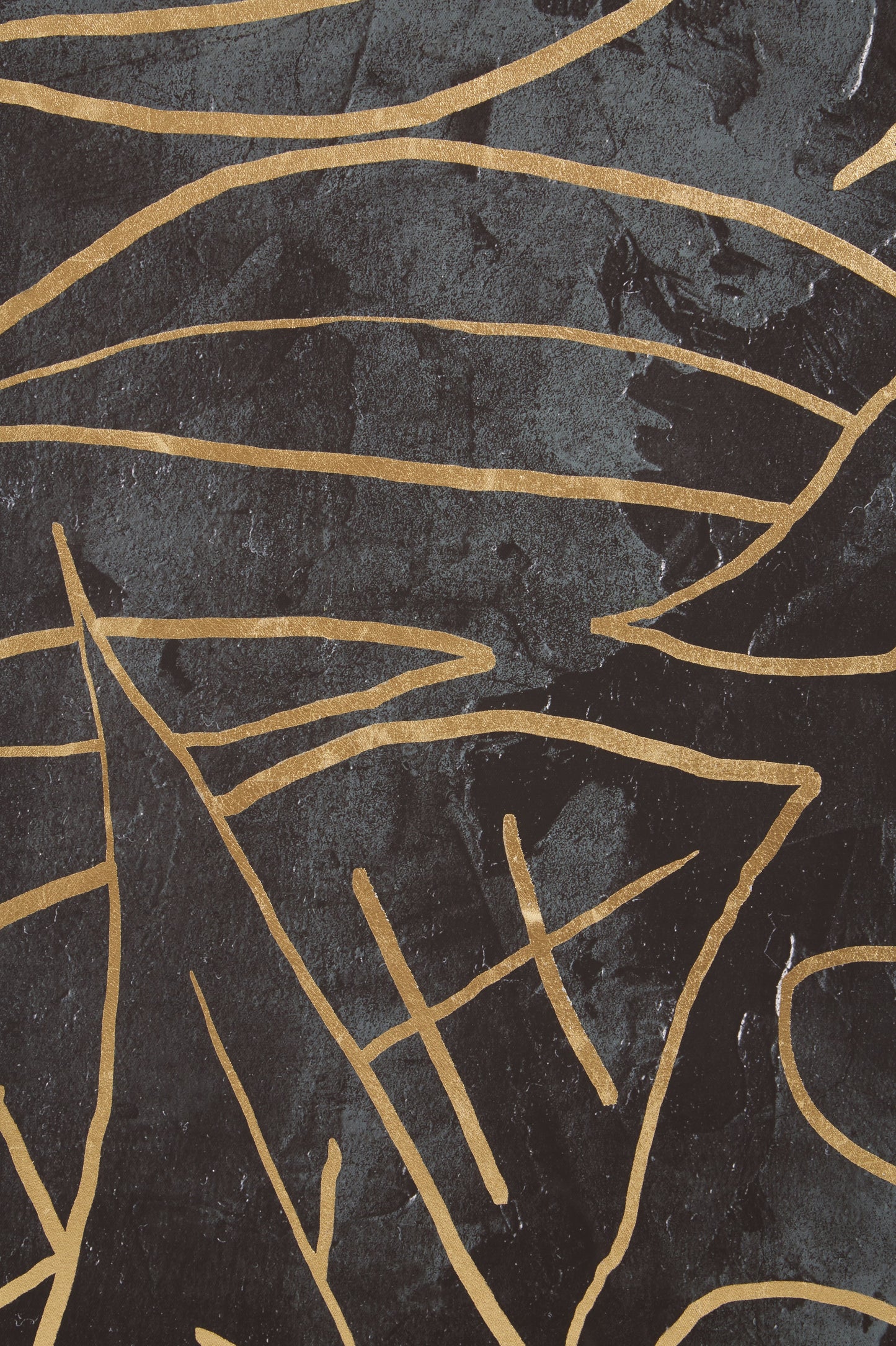 Large Black and Gold Abstract Canvas