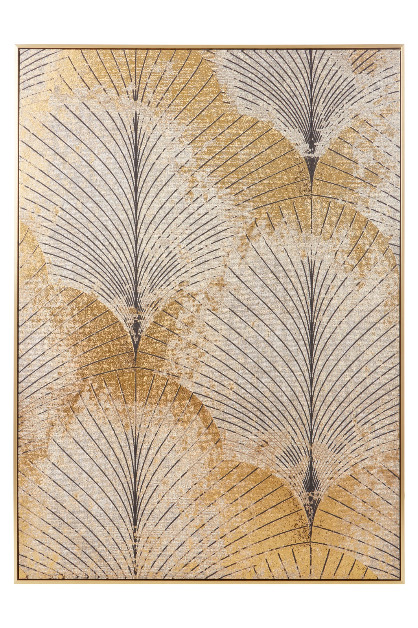 Large Grey and Gold Abstract Canvas - 143cm H