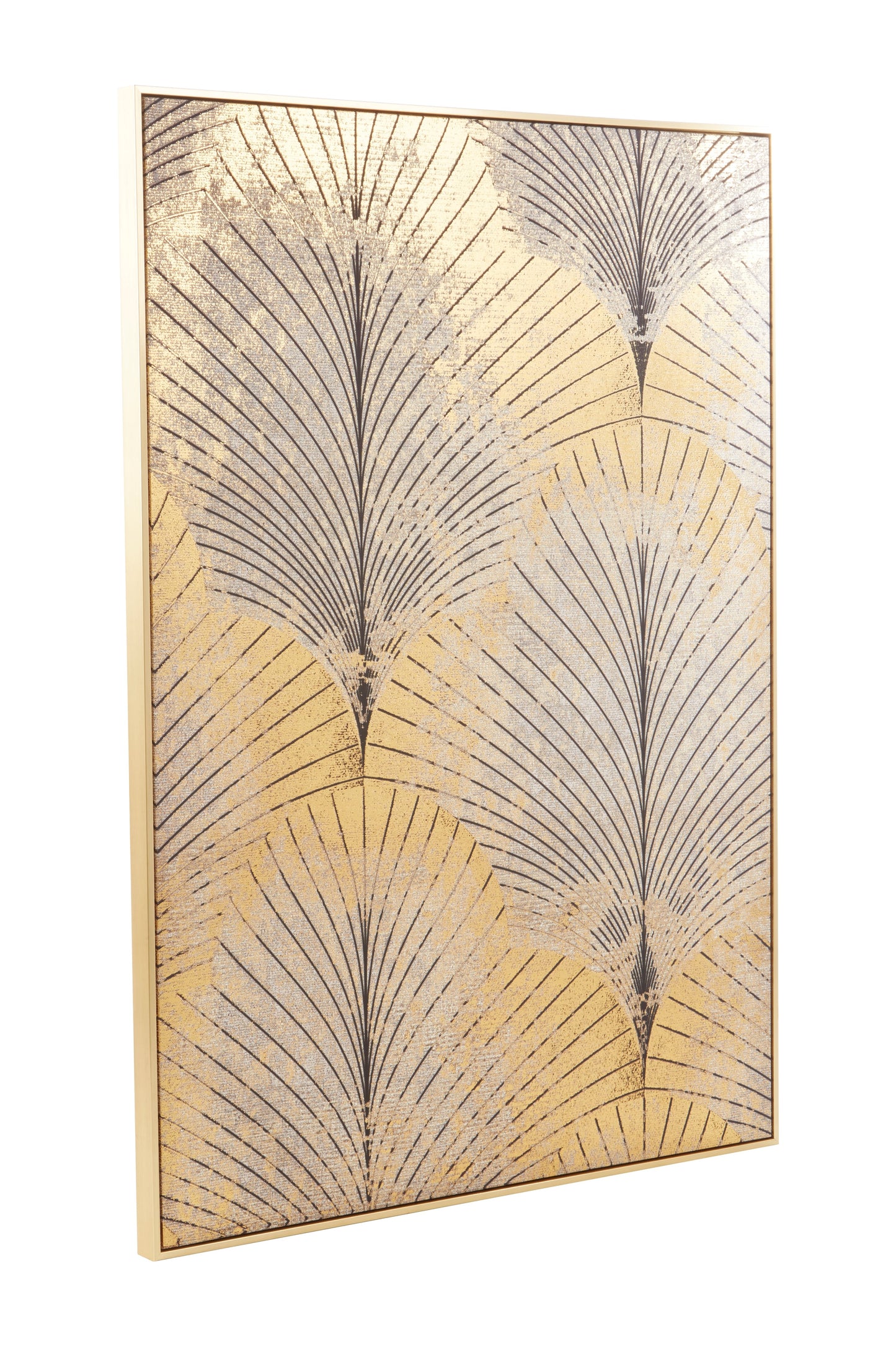 Large Grey and Gold Abstract Canvas - 143cm H