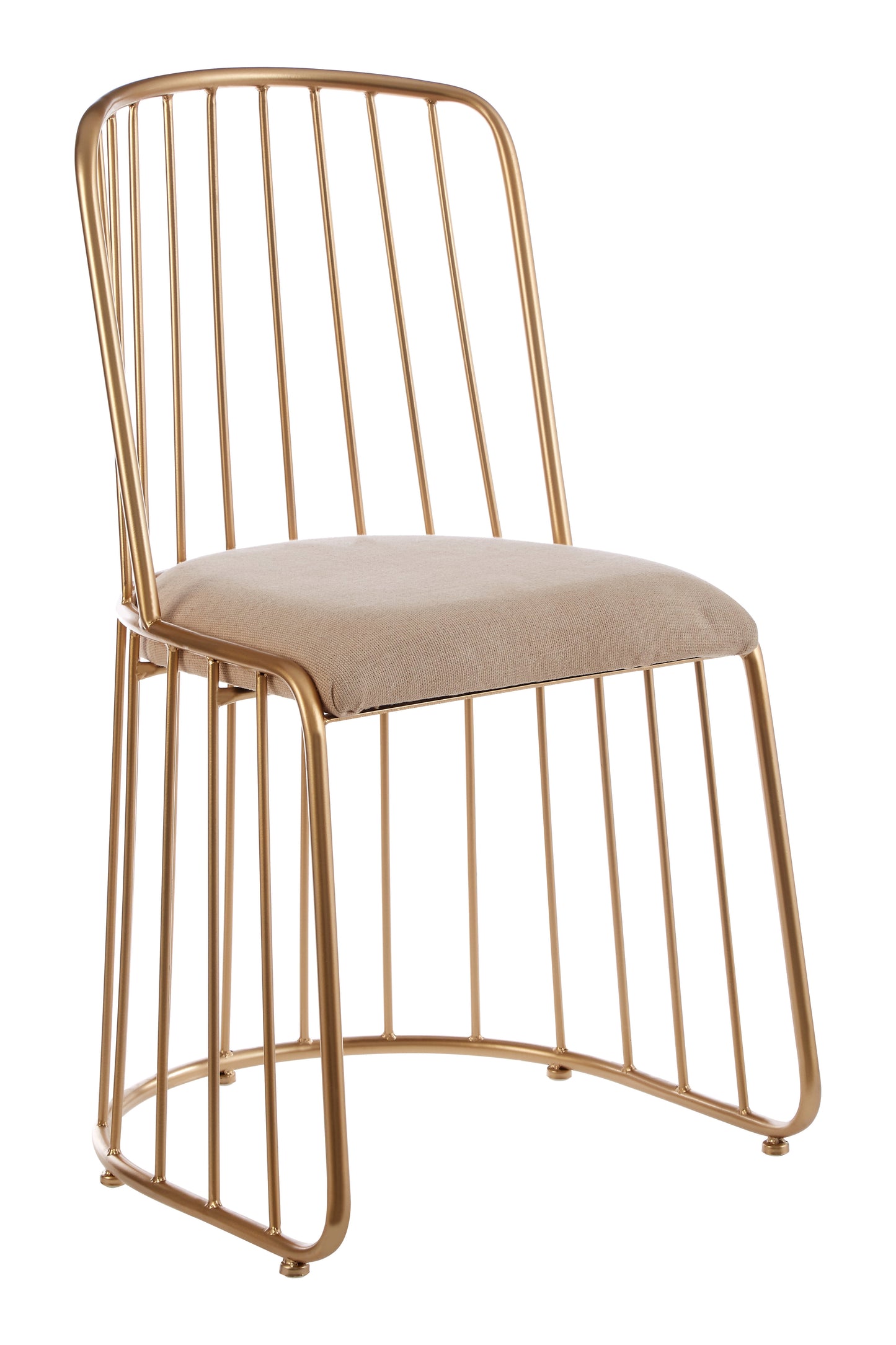 Ampney Gold Chair and White Linen Seat