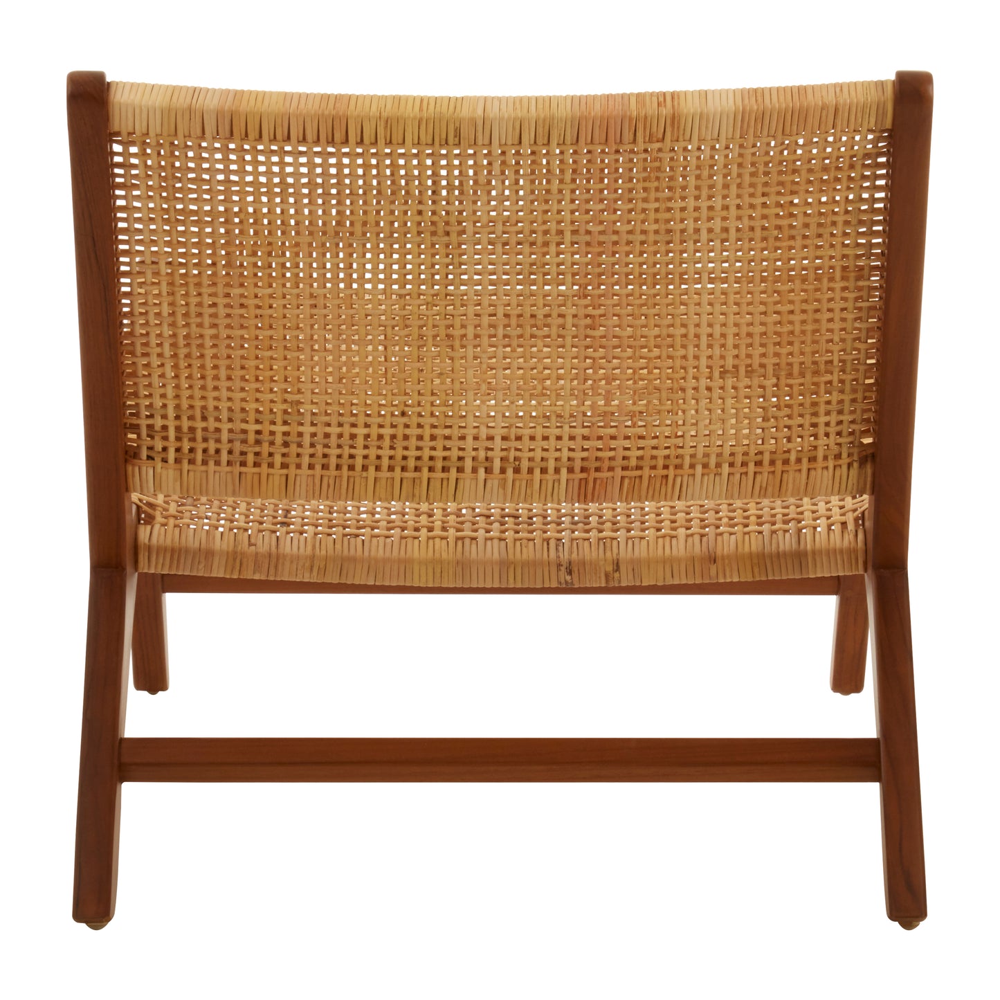 Slad Wood and Natural Rattan Chair