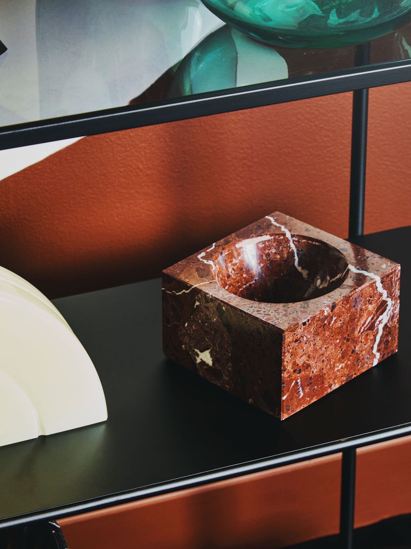 Slad Red Marble Bowl - Kristia Rose Collections