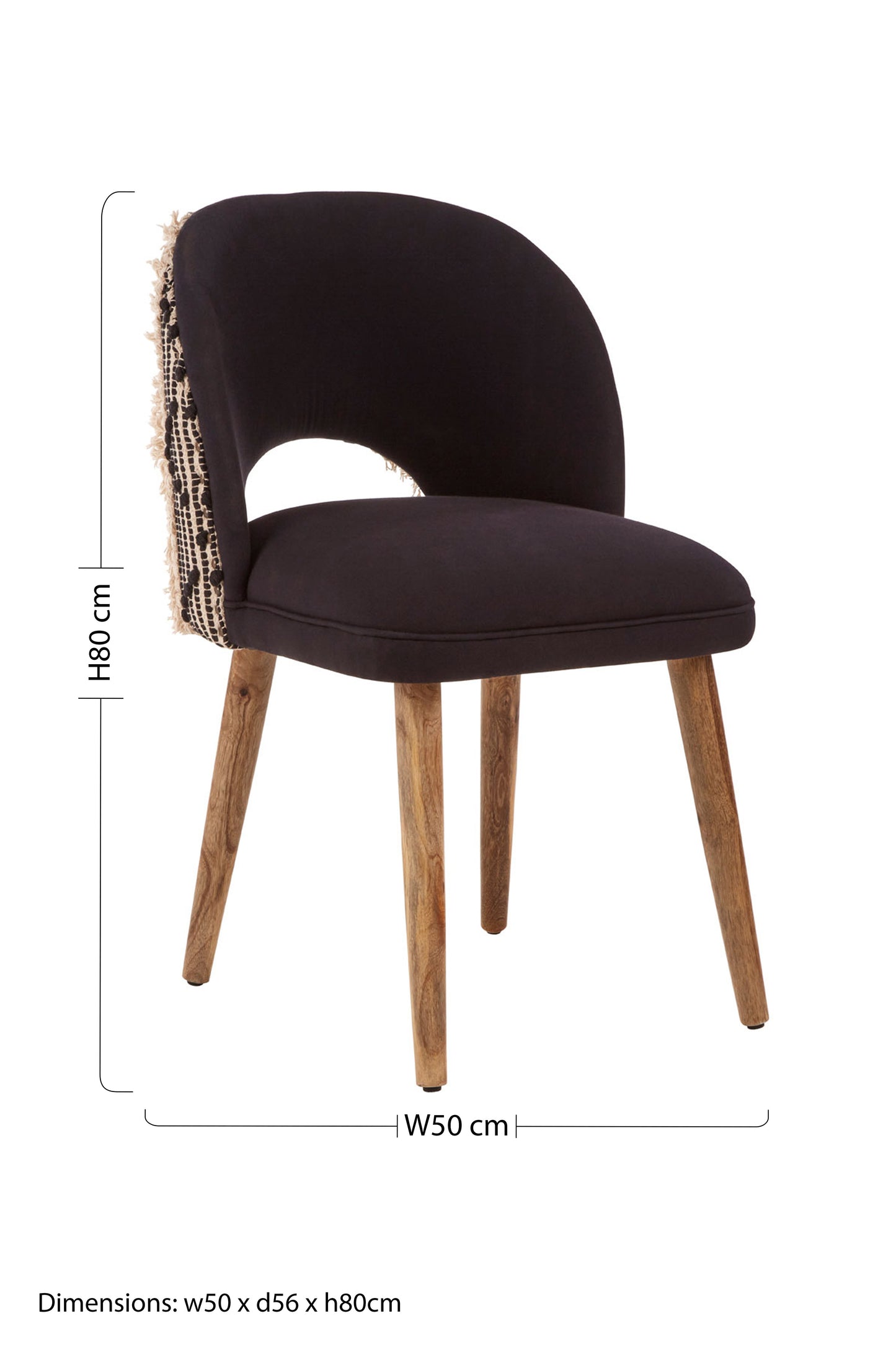 Sheepscombe Black Velvet Boho Chair