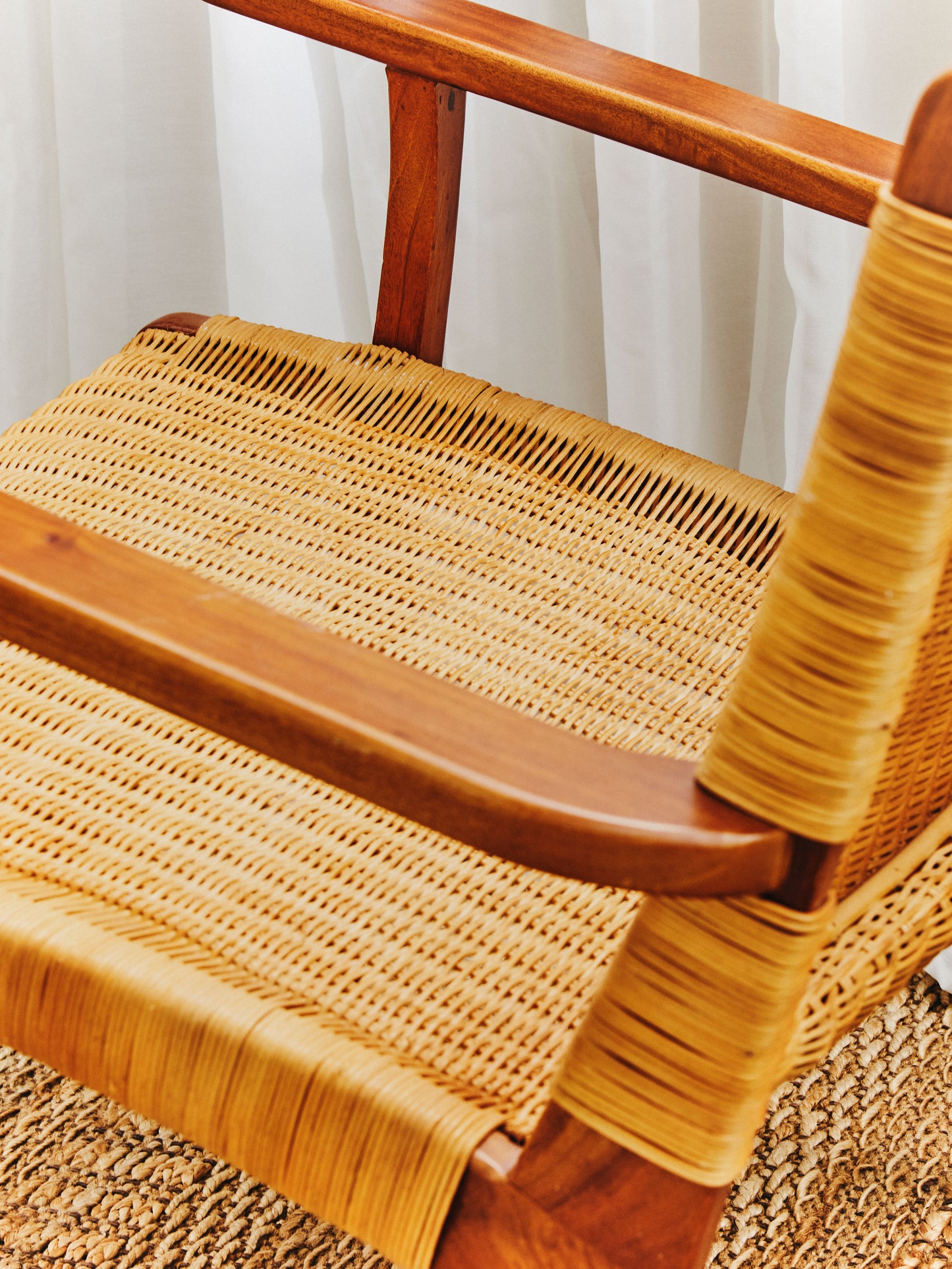 Bisley Brown Rattan Woven Chair - Kristia Rose Collections