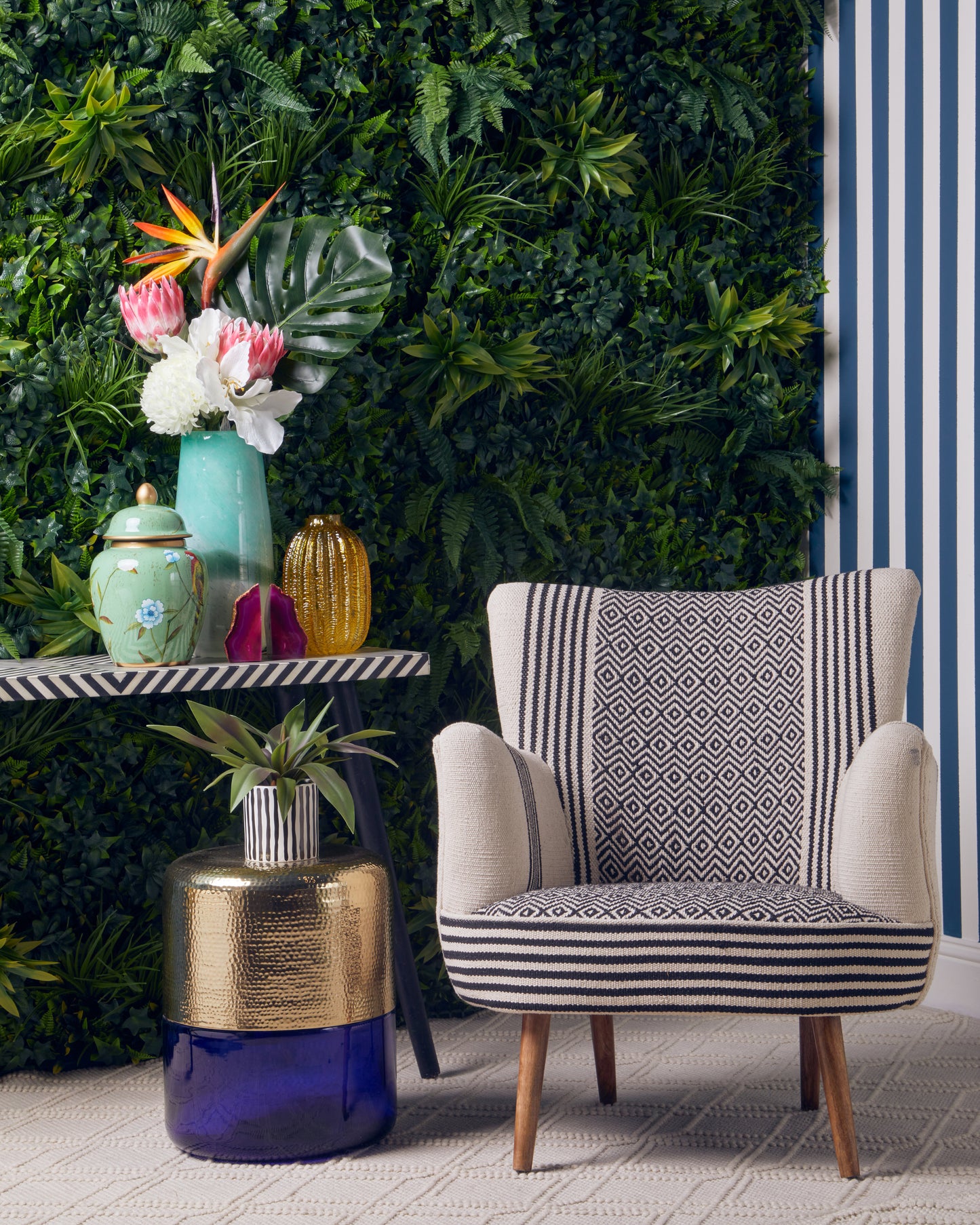 Stroud Black and White Armchair - Kristia Rose Collections
