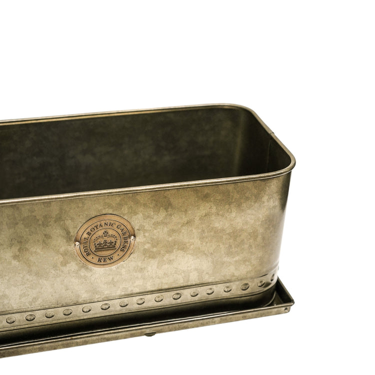 Kew Regency Outdoor Trough in Aged Brass or Copper - Medium