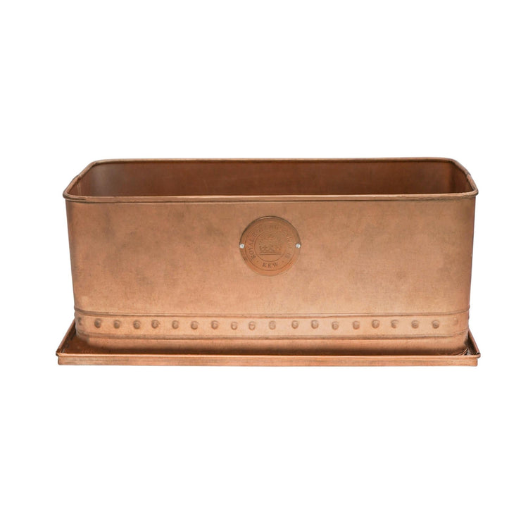 Kew Regency Outdoor Trough in Aged Brass or Copper - Medium