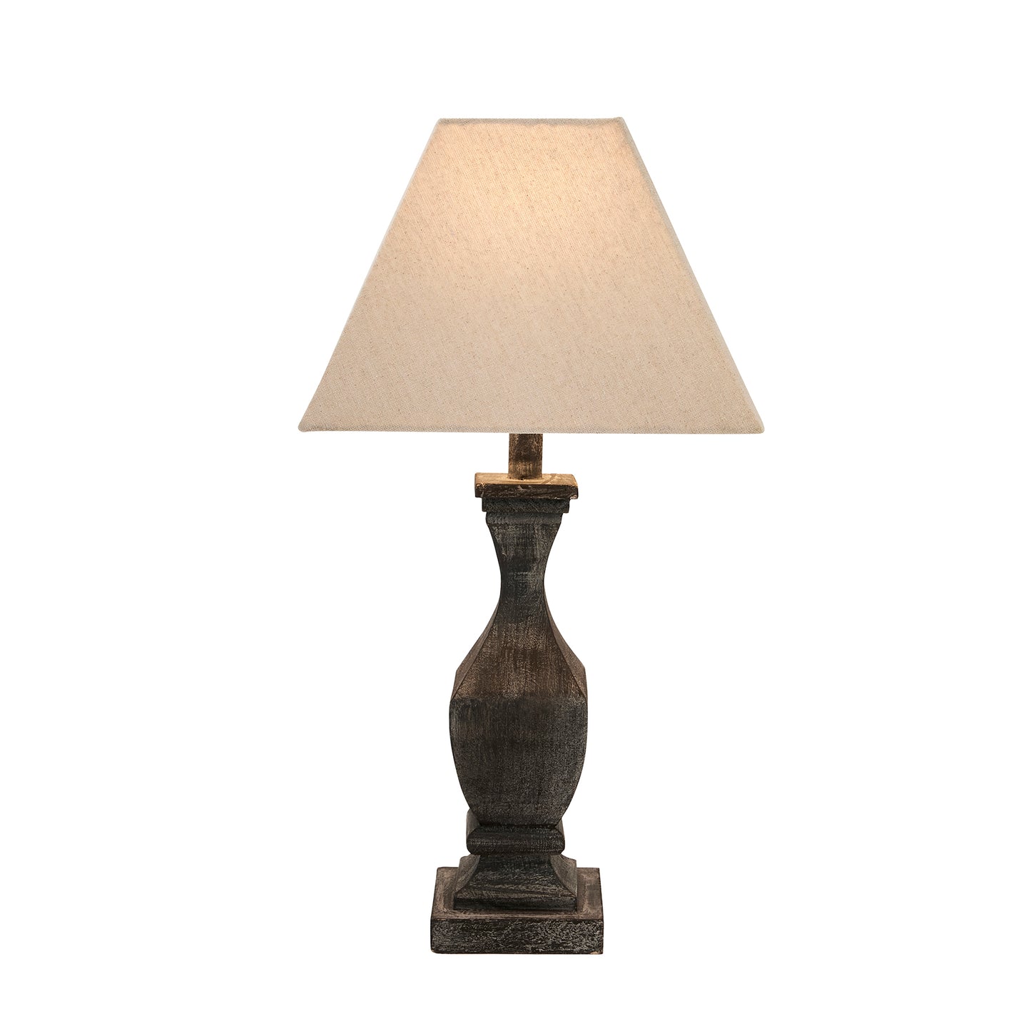 Grey Washed Wood Fluted Lamp