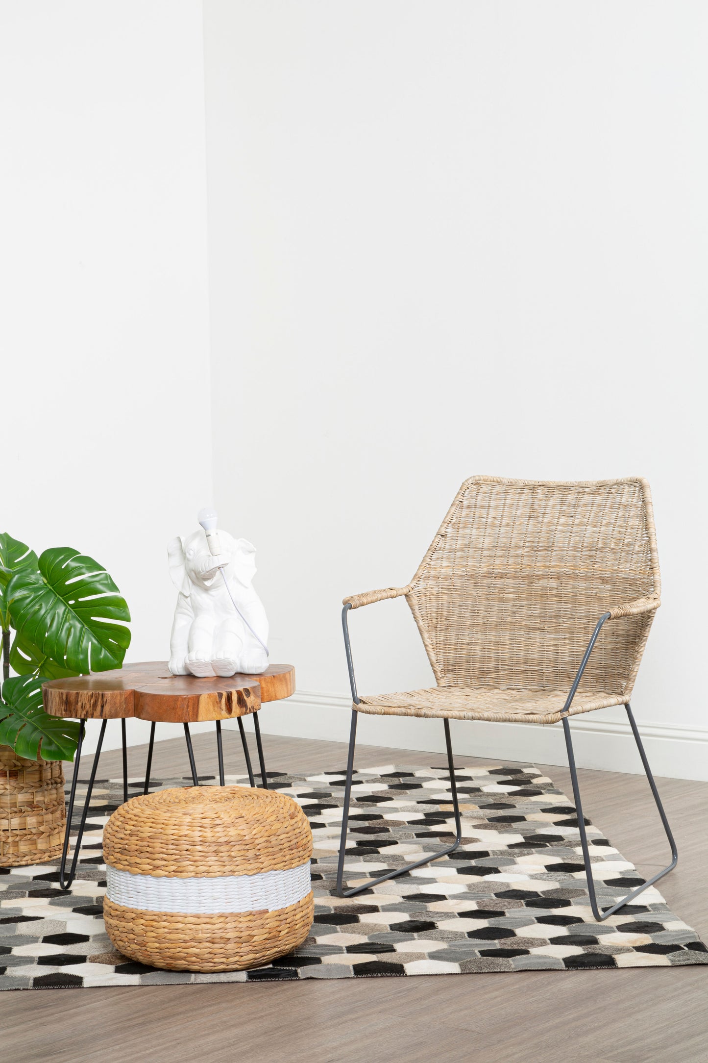 Neutral Seagrass Stool/Footrest