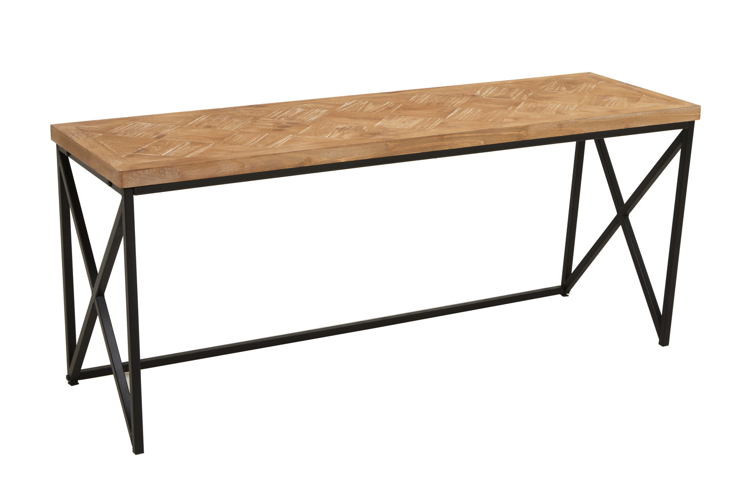 Kencot Natural Parquet Coffee Table with Black Frame
