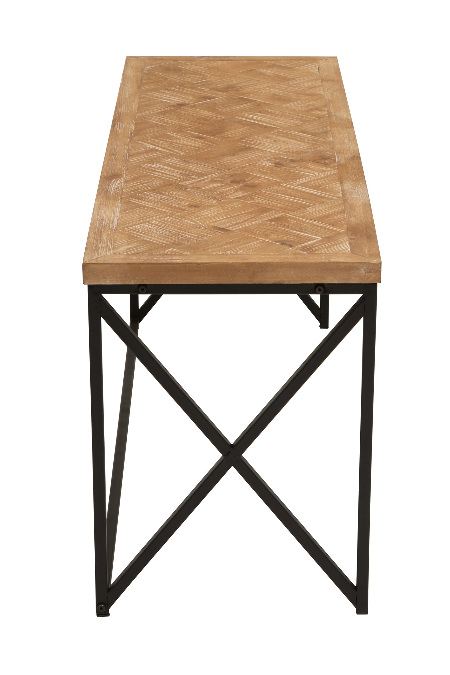 Kencot Natural Parquet Coffee Table with Black Frame