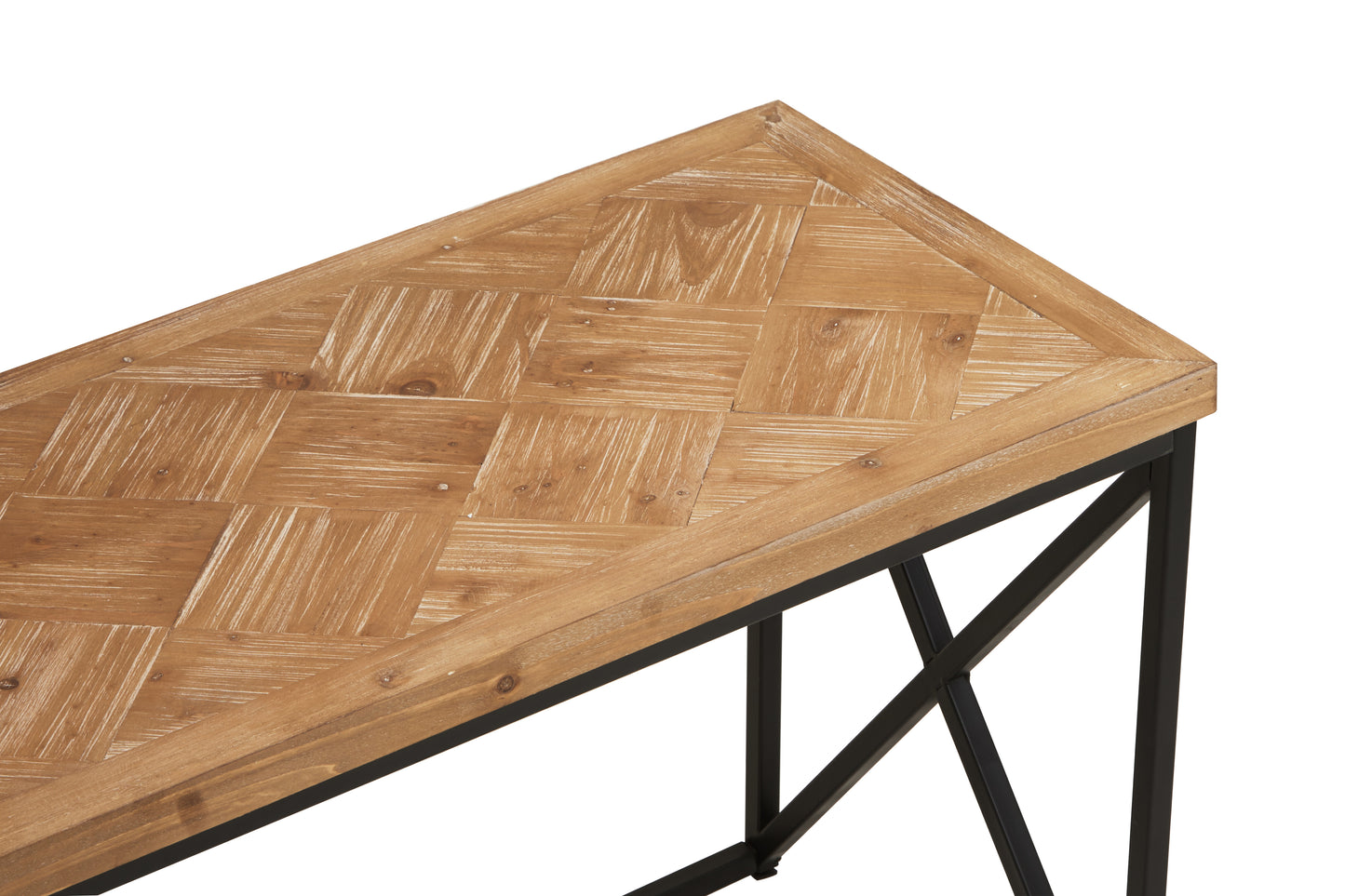 Kencot Natural Parquet Coffee Table with Black Frame