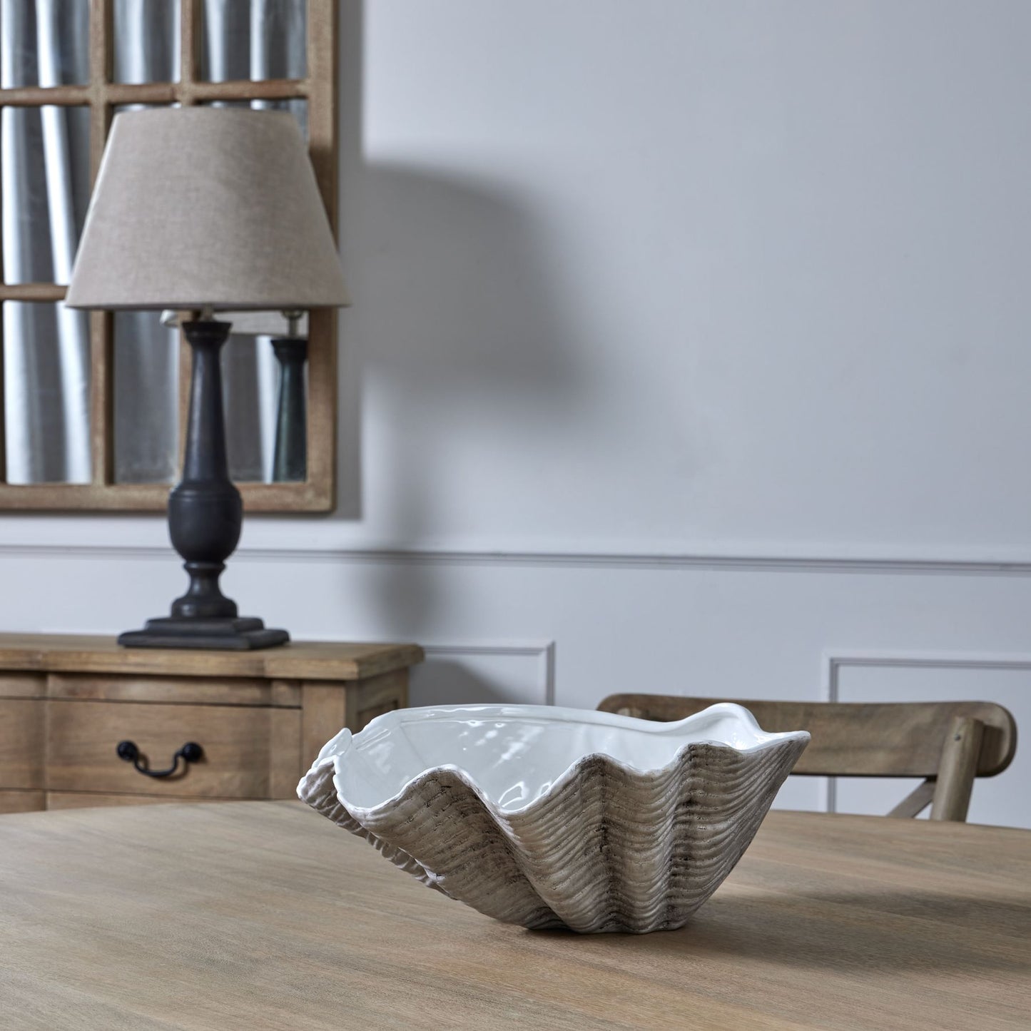 Coastal Theme Large Ceramic Shell Bowl - Kristia Rose Collections