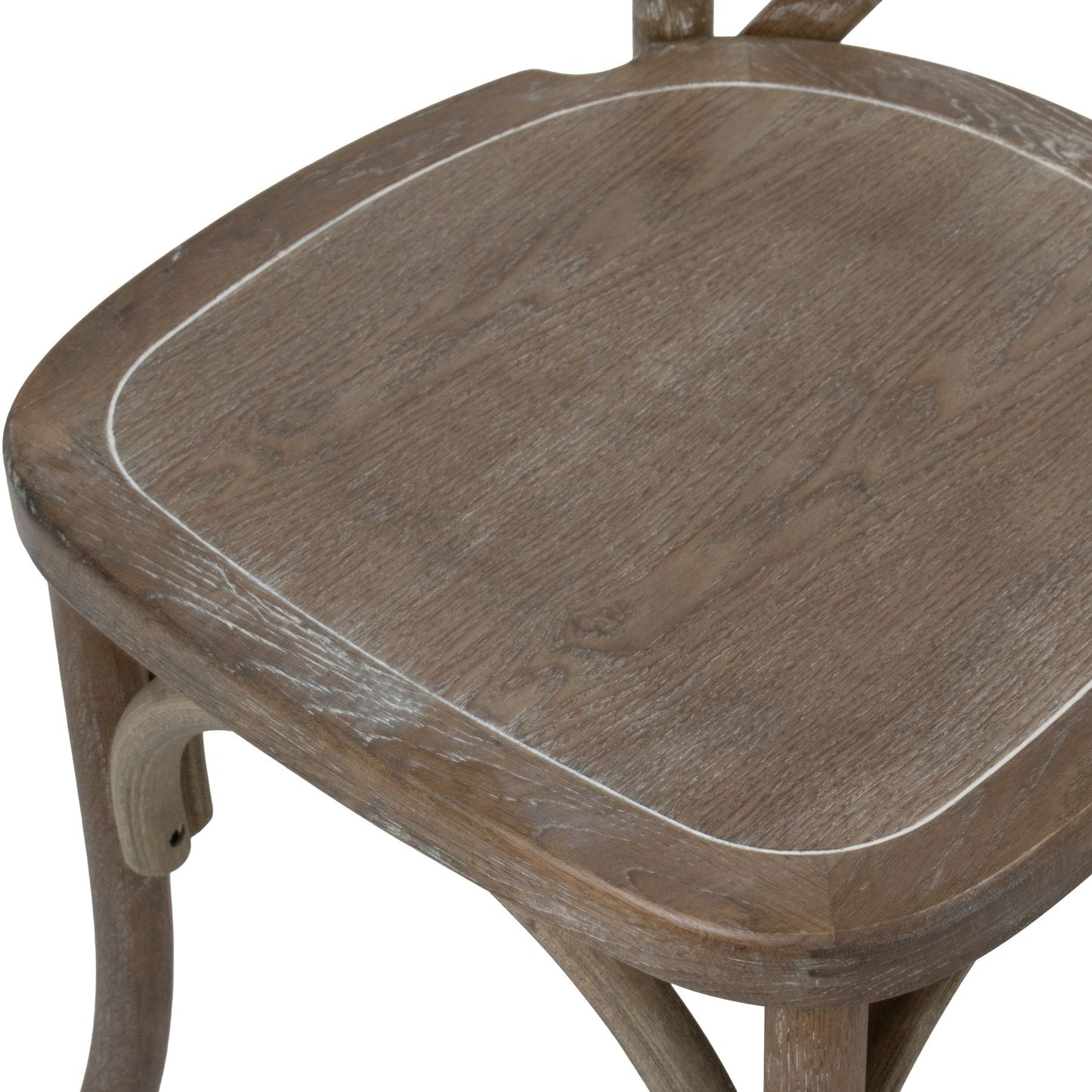 French Cross Back Dining Chair in Light Oak