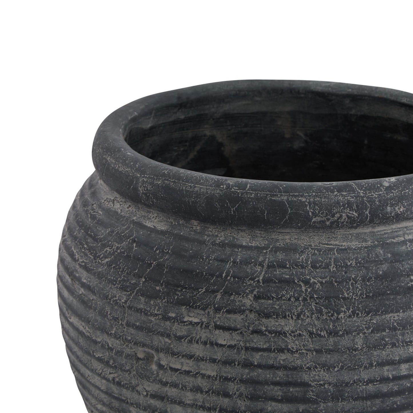 Malmesbury Grey Rimmed Plant Pot - Kristia Rose Collections