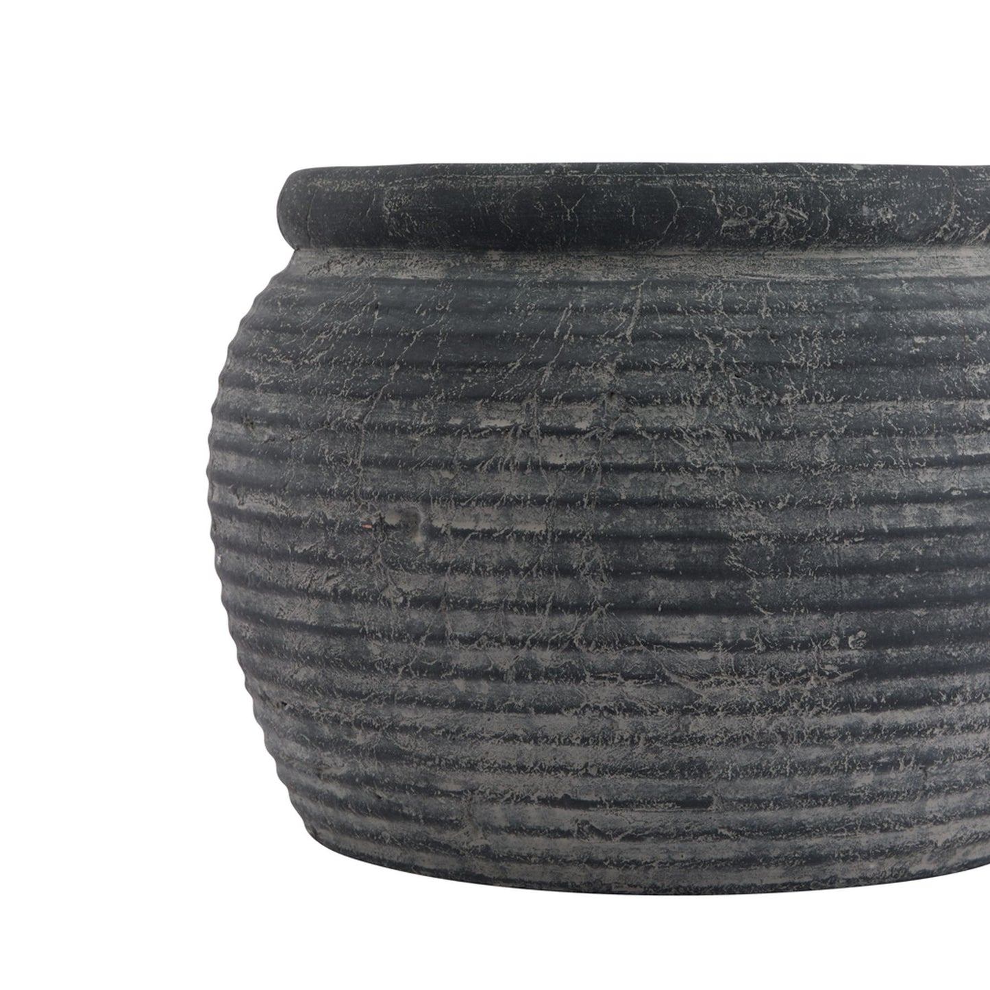 Malmesbury Grey Rimmed Plant Pot - Kristia Rose Collections