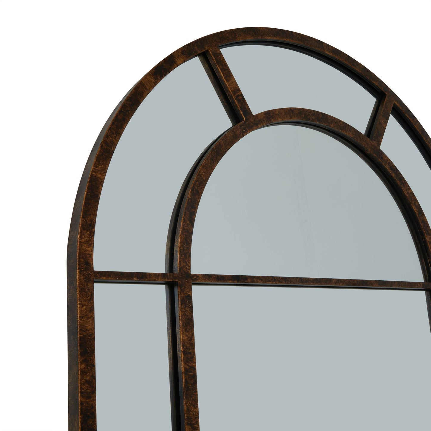 Rustic Effect Tall Arched Window Mirror - Kristia Rose Collections