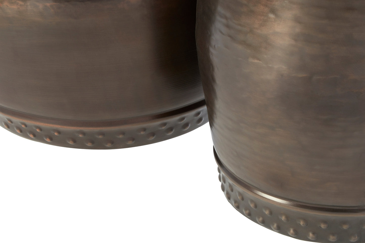 Set of Two Rustic Iron Side Tables