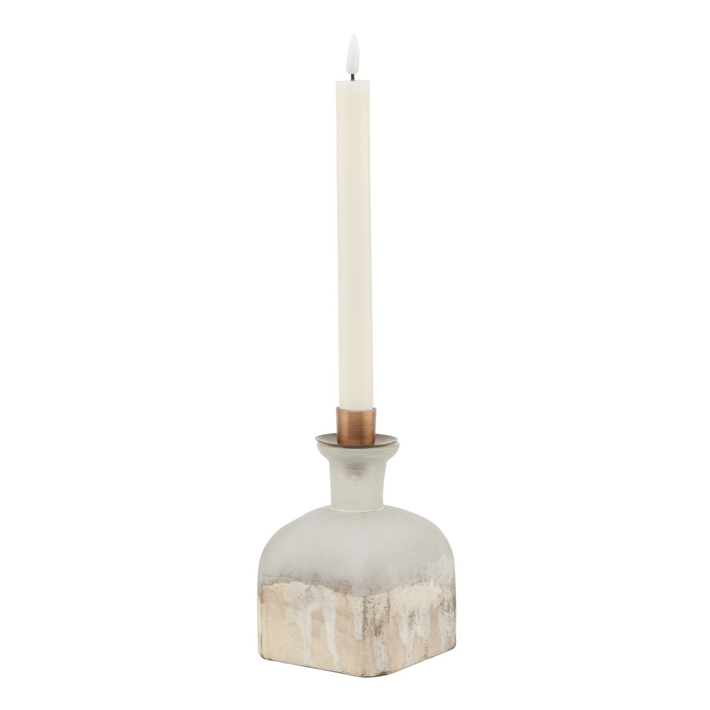 Aged Brass Candle Holder Vase