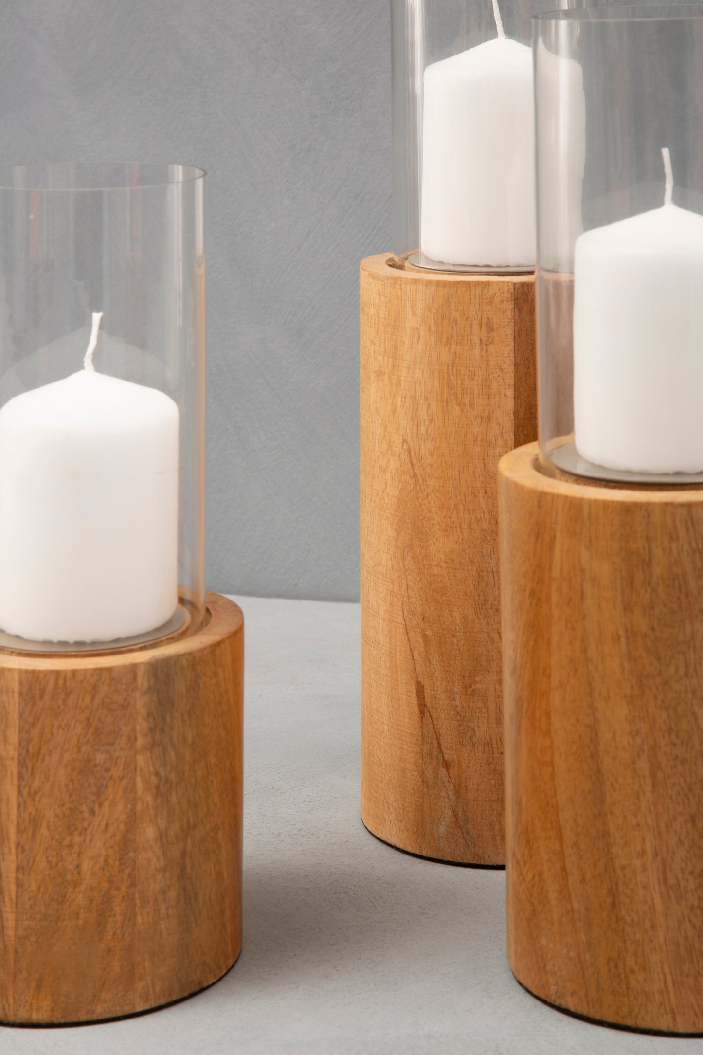 Mango Wood Hurricane Candle Holder - Kristia Rose Collections