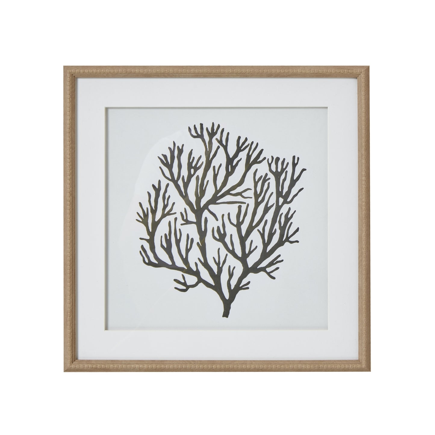 Beaded Wood Frame With Ocean Life Print