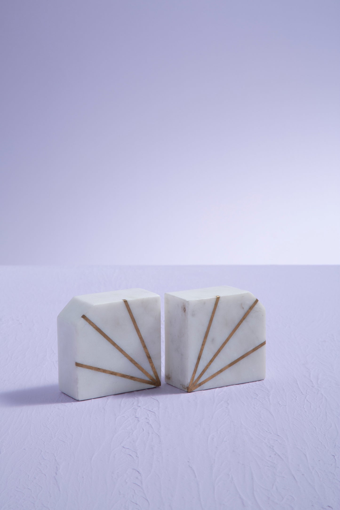 White Marble and Brass Bookends - Kristia Rose Collections