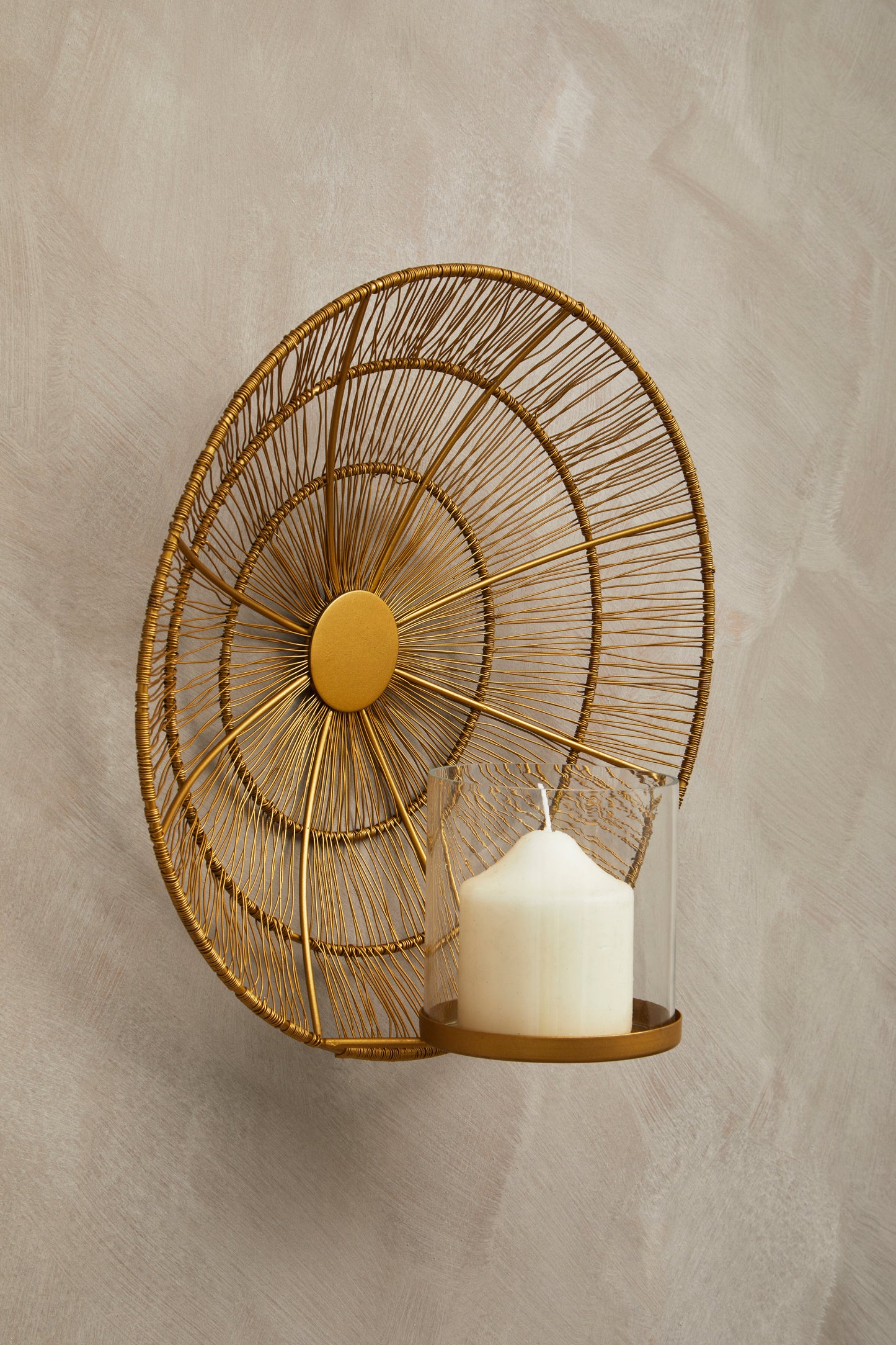 Unique Gold Wire Wall Sconce