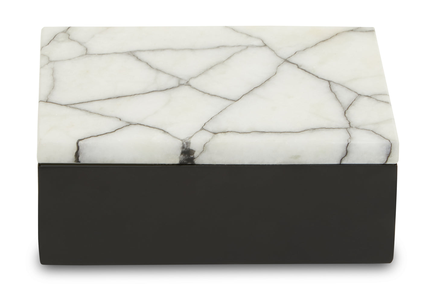 Decorative Marble and Black Iron Trinket Box