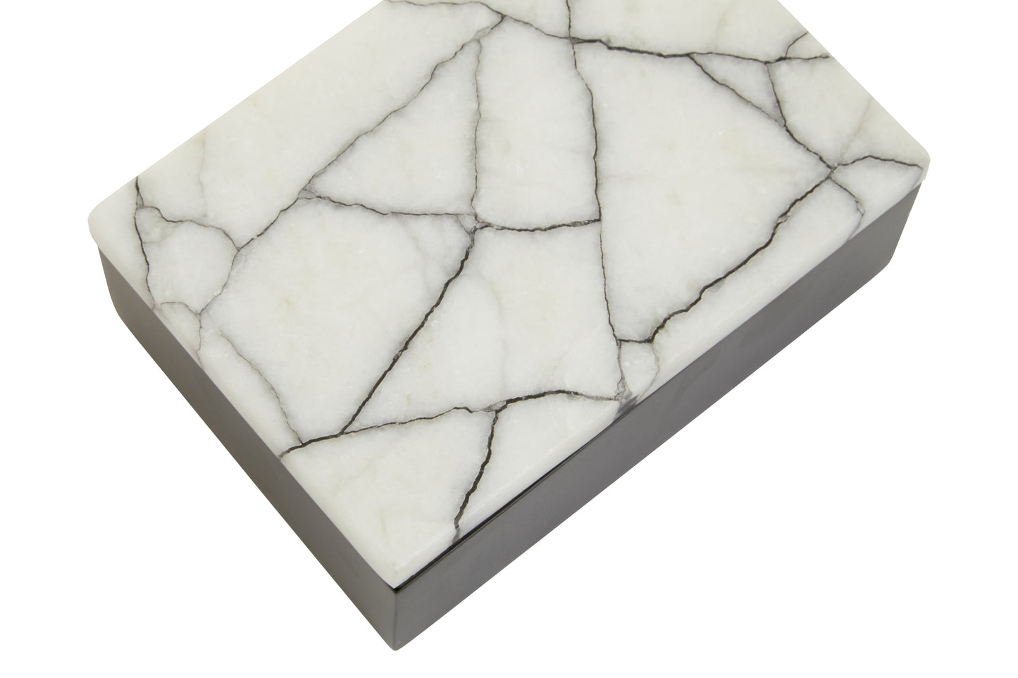 Decorative Marble and Black Iron Trinket Box