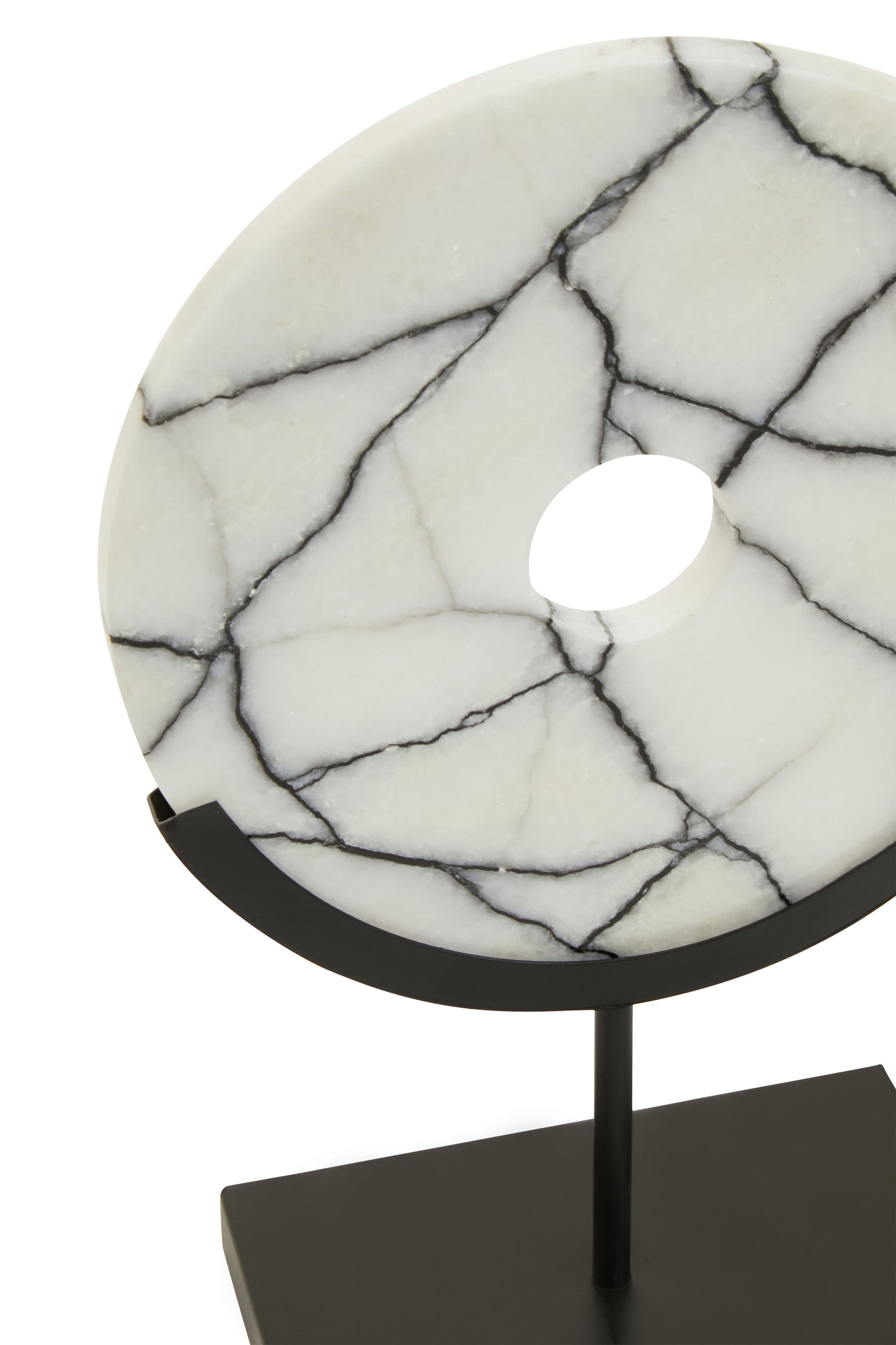 Stunning Circular Black and White Marble Sculpture