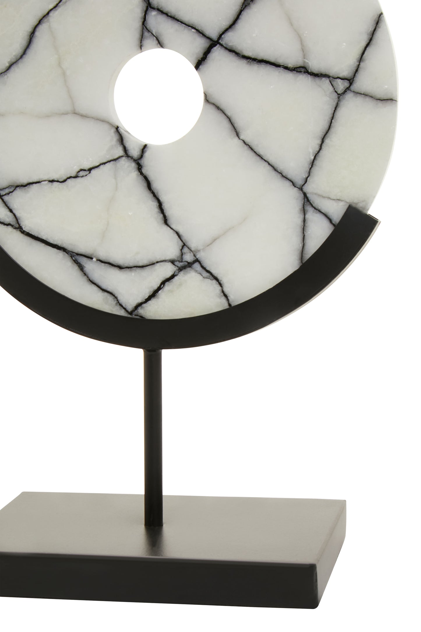 Stunning Circular Black and White Marble Sculpture