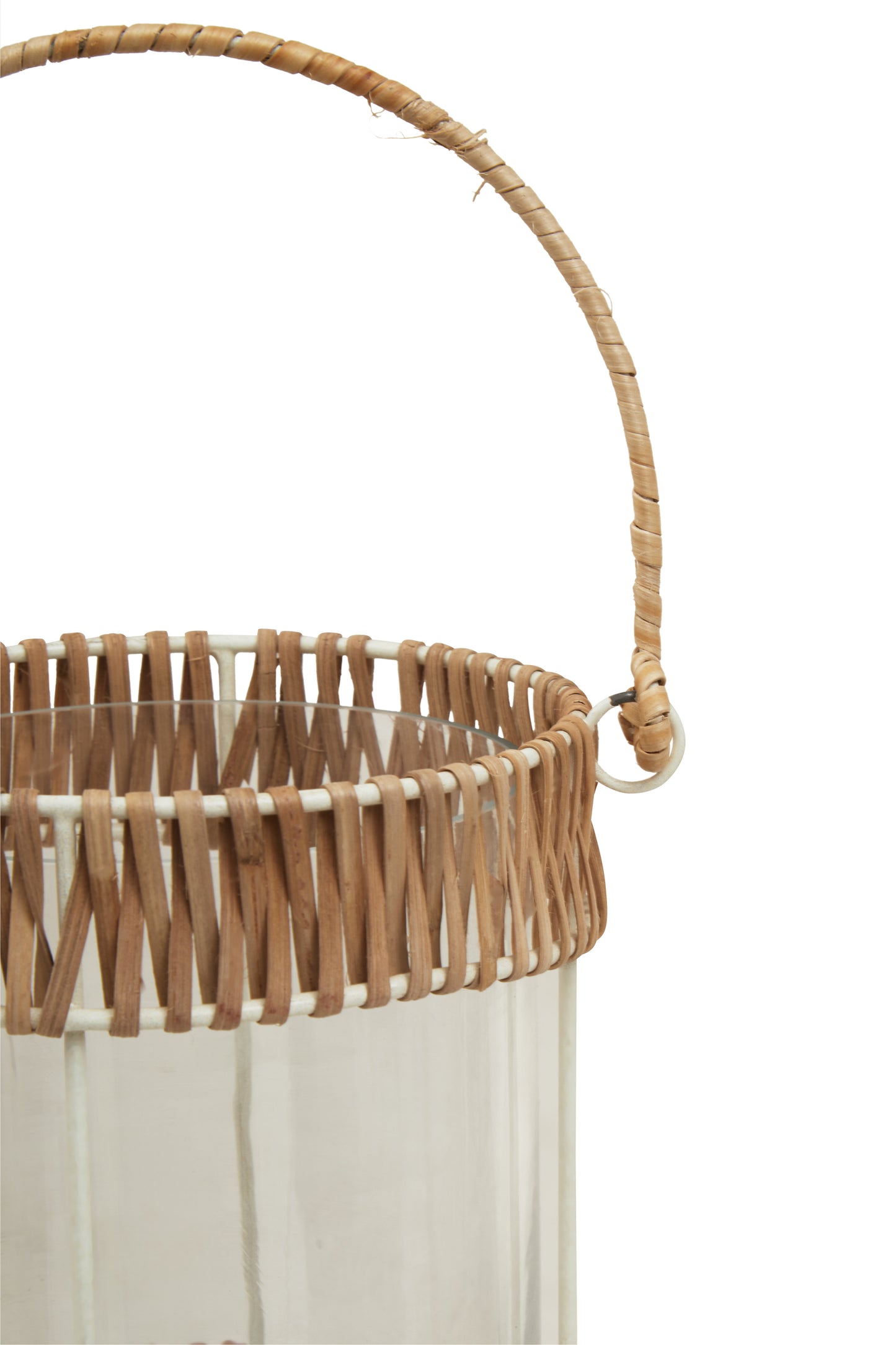 Rustic Rattan and Glass Lantern