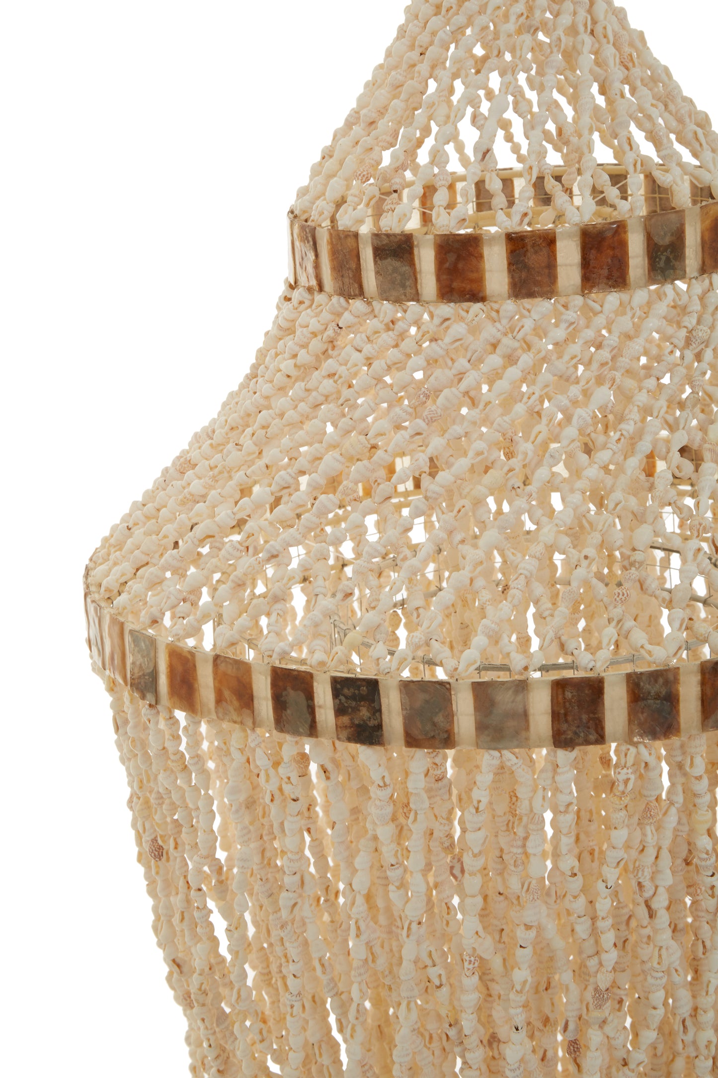 Cerney White and Amber Shell Pendant Light