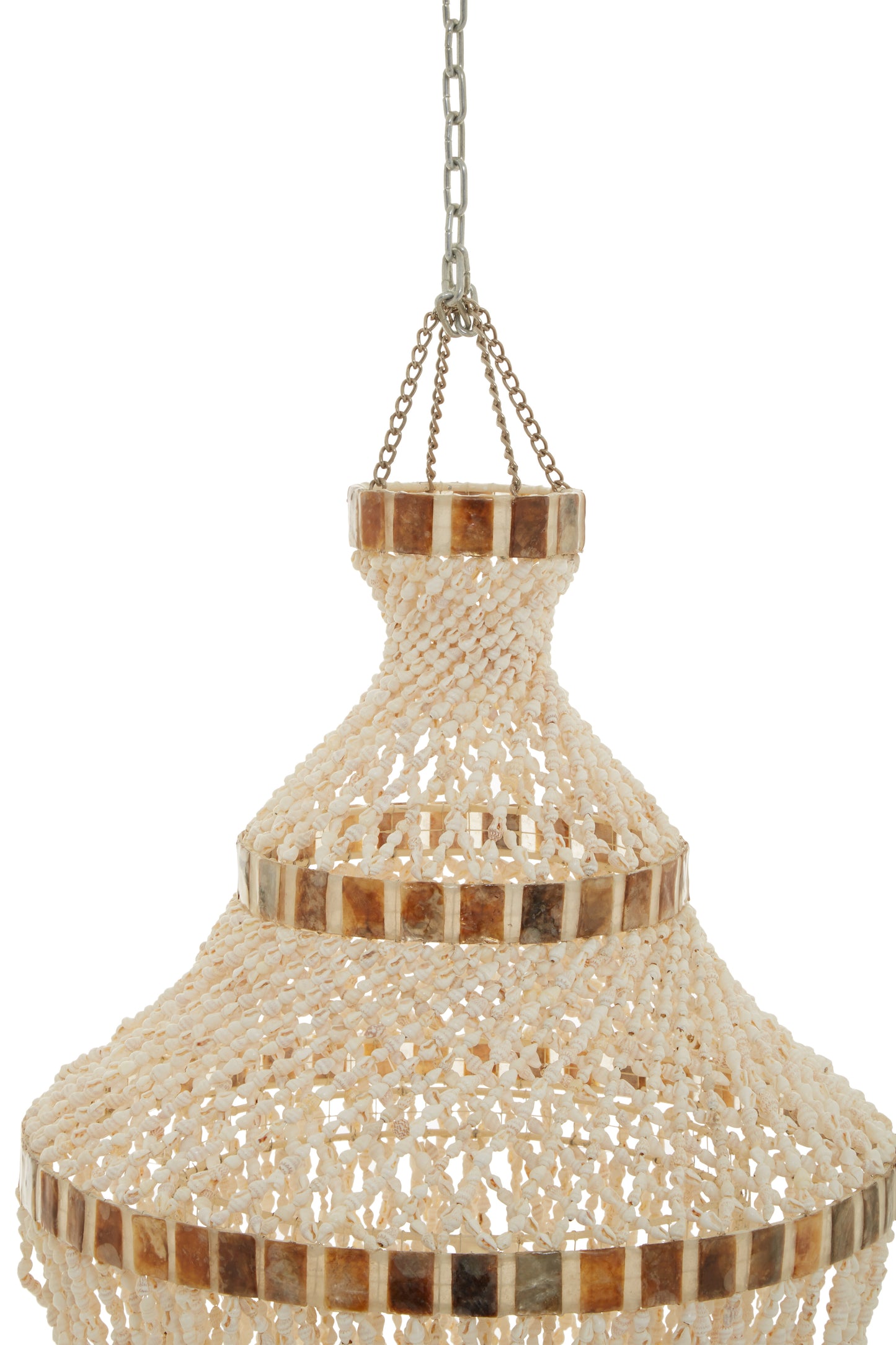 Cerney White and Amber Sea Shell Pendant Light