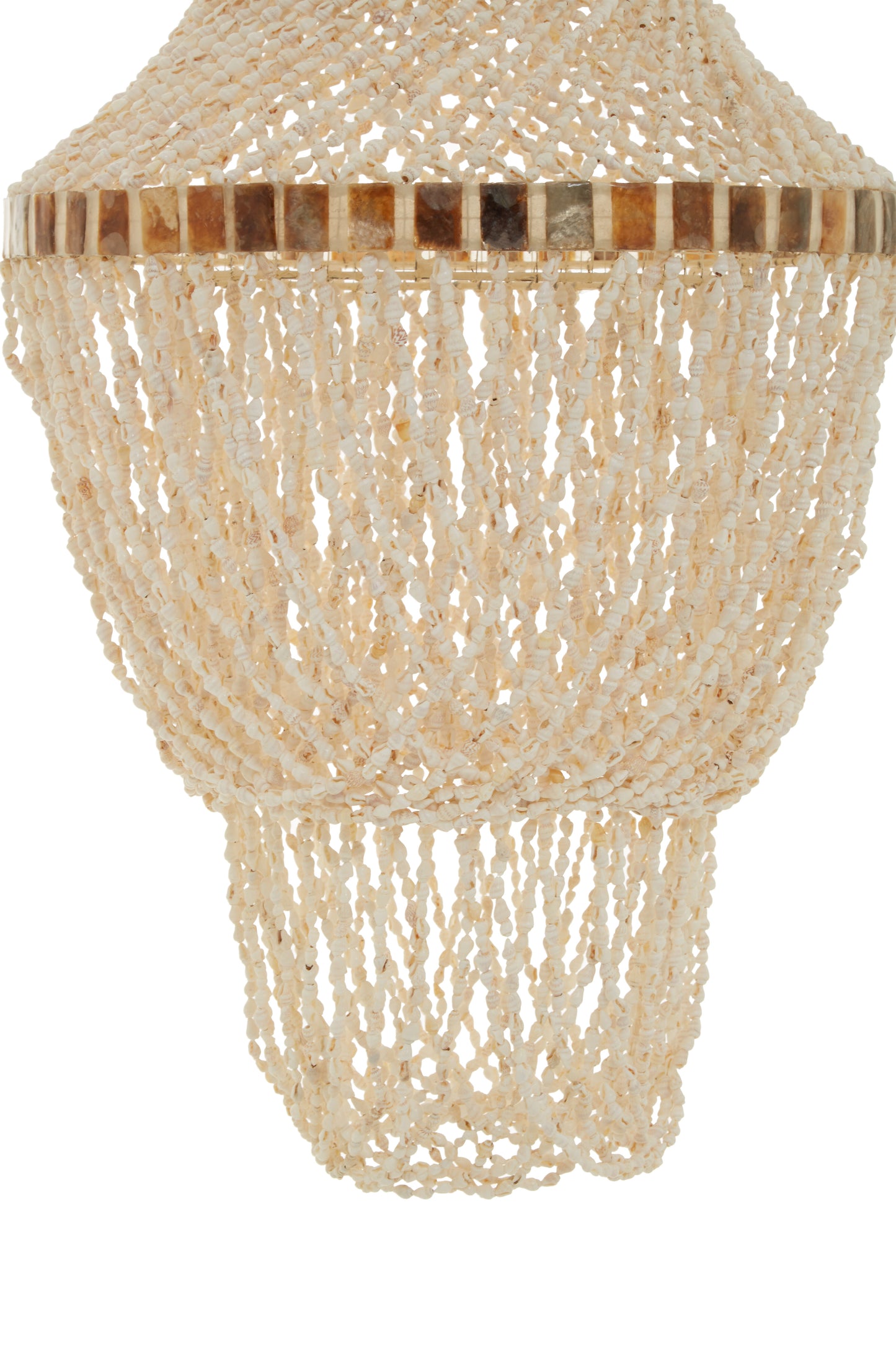 Cerney White and Amber Sea Shell Pendant Light