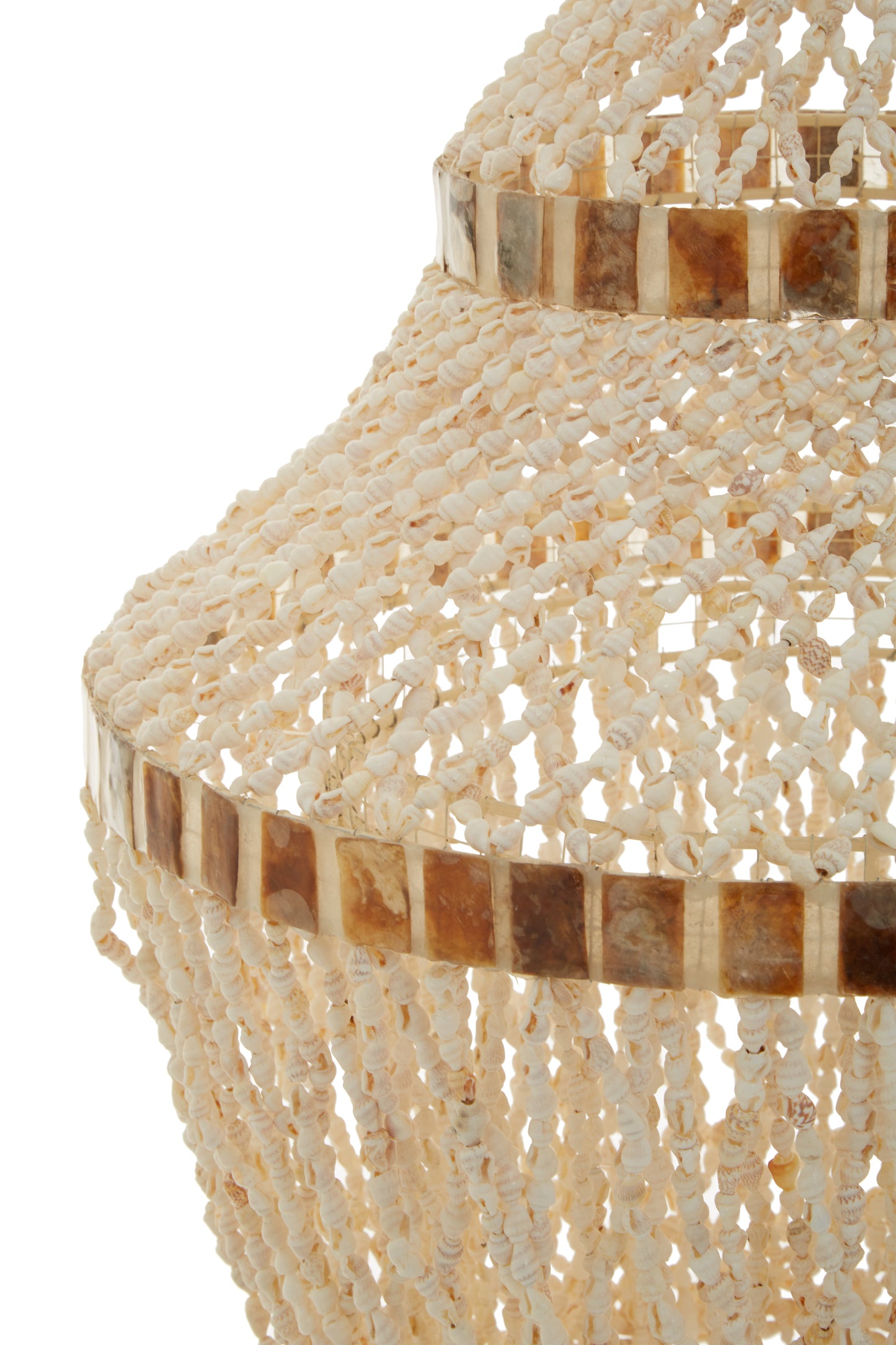 Cerney White and Amber Sea Shell Pendant Light