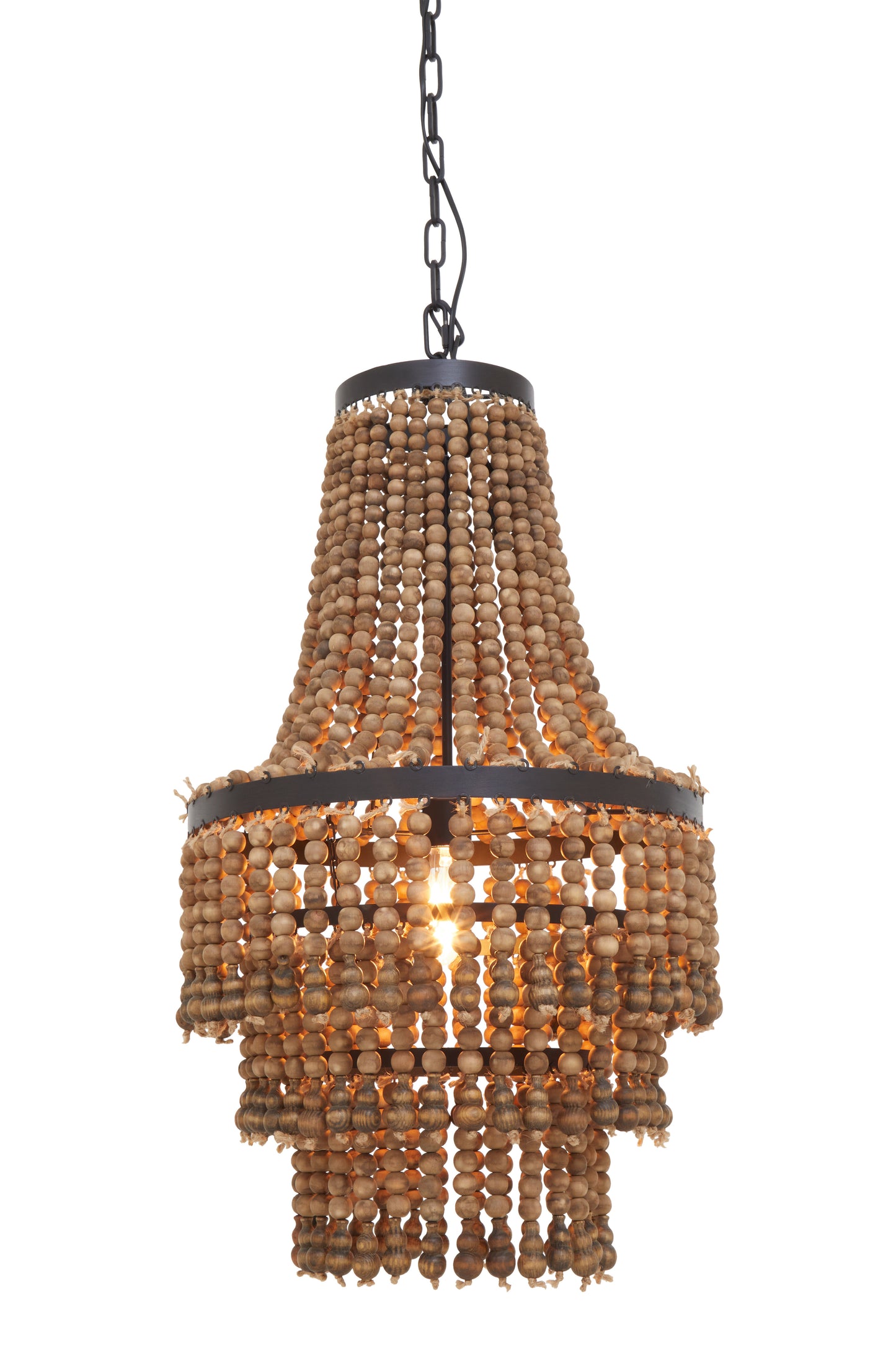 Windrush Rustic Wood Bead Chandelier