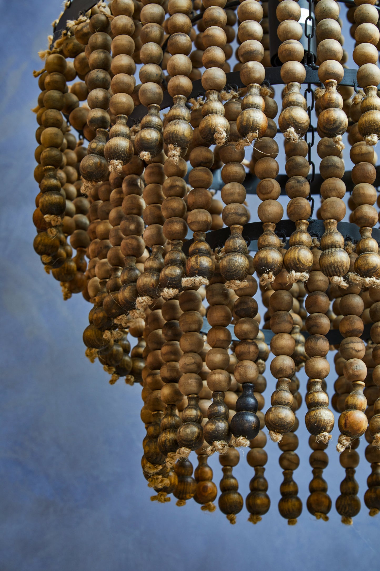 Windrush Rustic Wood Bead Chandelier