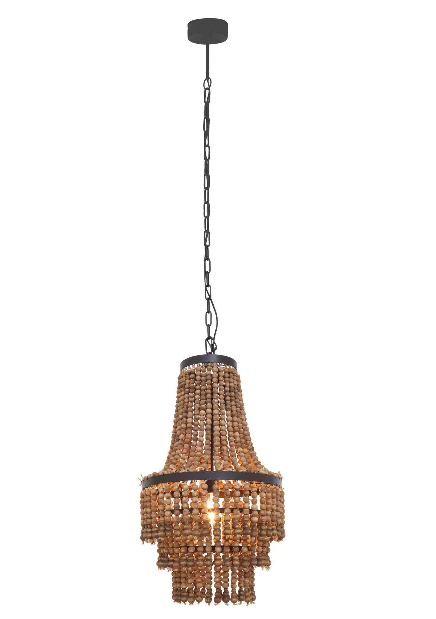 Windrush Rustic Wood Bead Chandelier