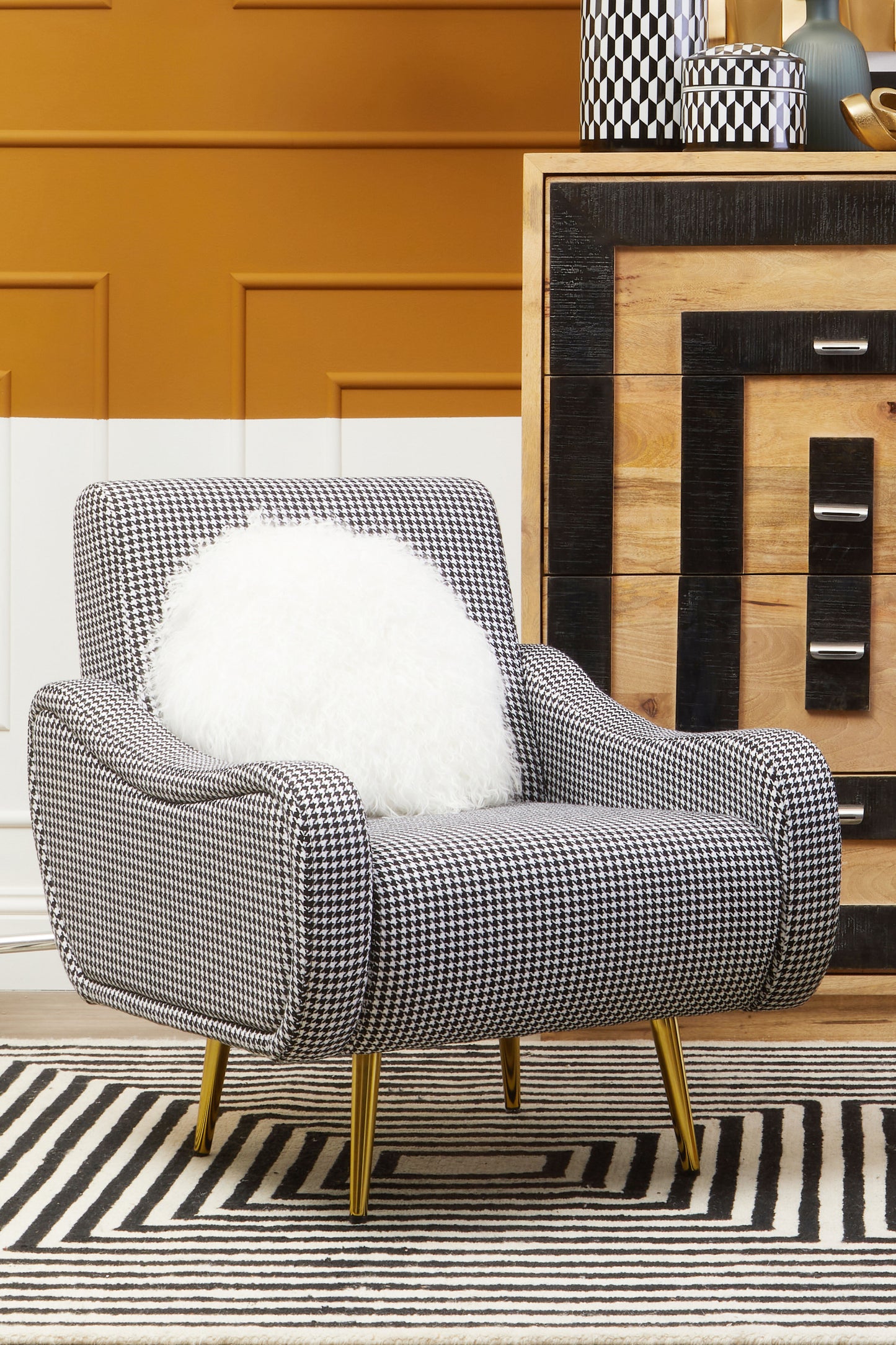 Coates Black and White Armchair - Kristia Rose Collections