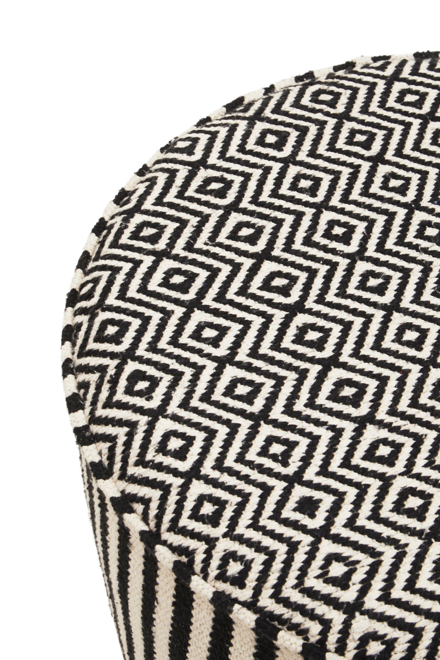 Stroud Black and White Striped Footstool