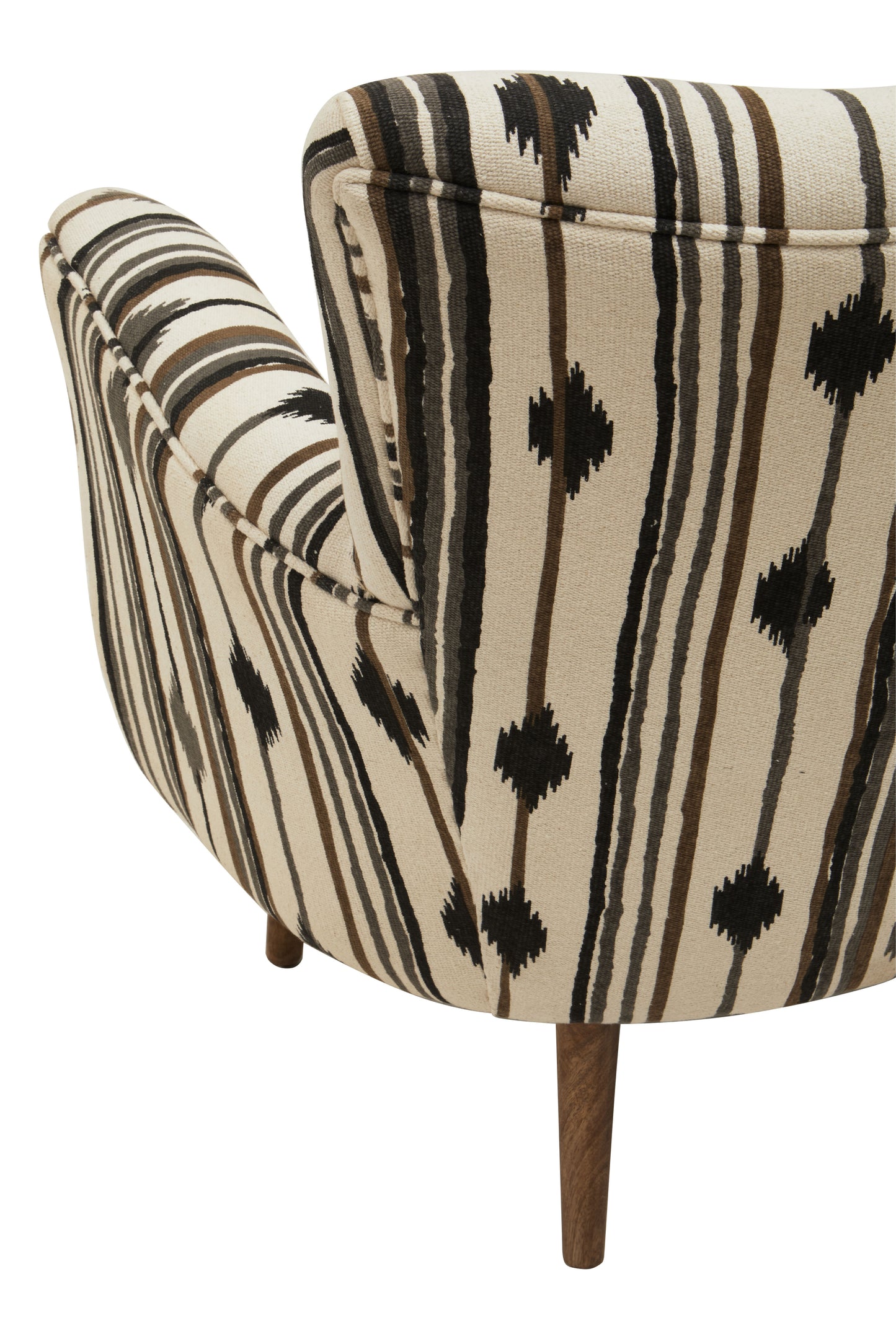 Stroud Black and White Armchair with Flared Arms - Kristia Rose Collections