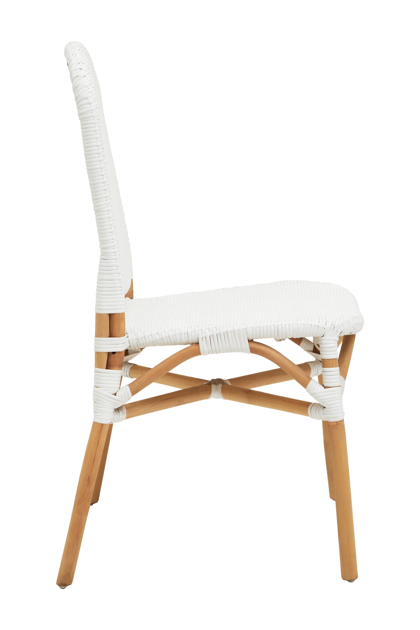 Chic White Rattan Dining Chair