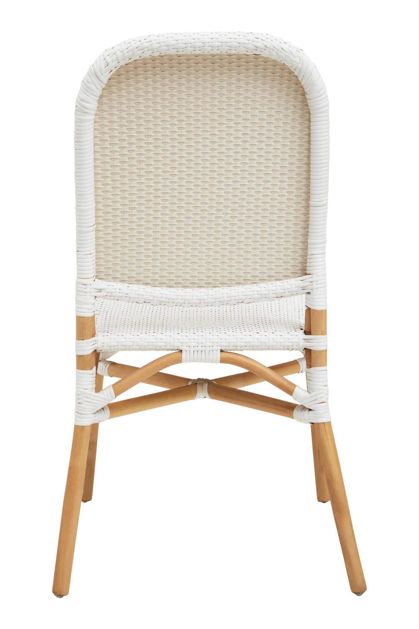 Chic White Rattan Dining Chair