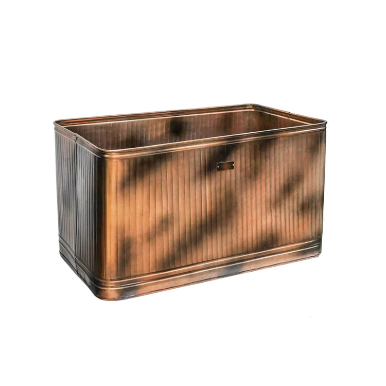 Outdoor Kingham Copper Rectangular Metal Planter - Kristia Rose Collections
