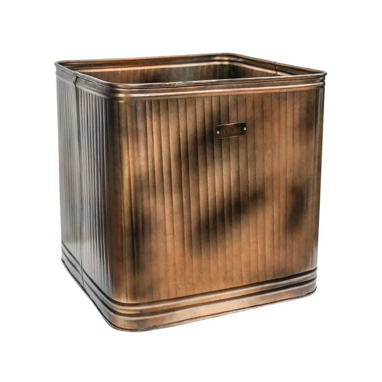 Outdoor Kingham Copper Square Metal Planter - Kristia Rose Collections