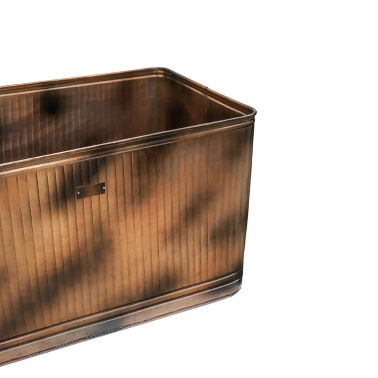 Outdoor Kingham Copper Rectangular Metal Planter - Kristia Rose Collections