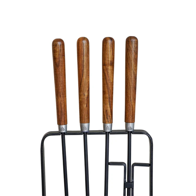 Wood Handled Iron Tool Set - Rectangular